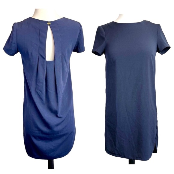 H&M Dresses & Skirts - H&M ~ Blue Shift Dress with Fantastic Back Detail ~ Gold Clasp Closure ~ Size 2